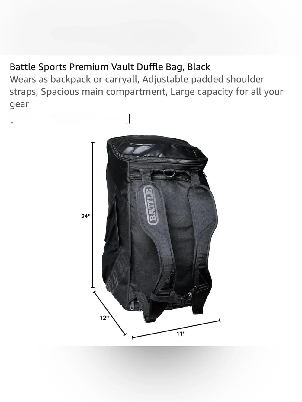 Battle Sports durable black